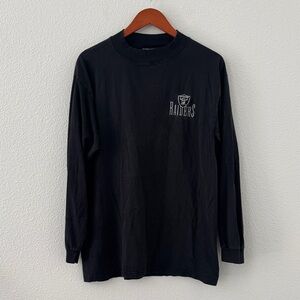 Vintage Oakland Raiders Mens Long Sleeve Size Large Black USA 90s Embroidered